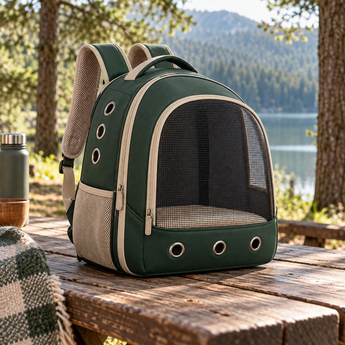 Forest Trail Pet Backpack — AI-generated design illustration