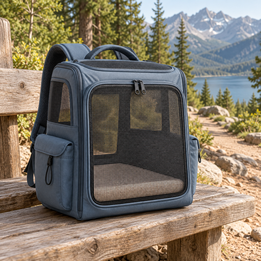 Slate Outlook Pet Backpack — AI-generated design illustration