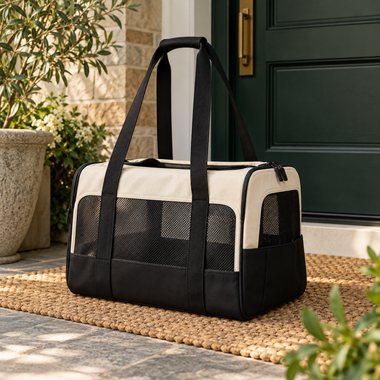 Monochrome City Pet Tote — AI-generated design illustration